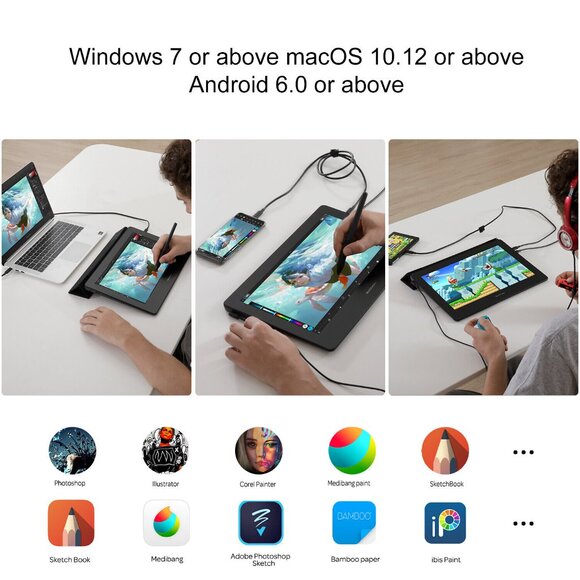 13.3 inch Graphic Tablet With Screen Full-laminated Pen Display GAOMON PD1320 - Picture 7 of 11